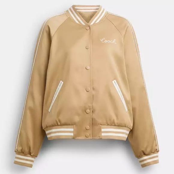 Coach Beige Bomber Jacket - Picture 3 of 5